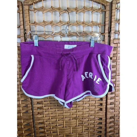 Vintage Aerie Juniors Size Lg Sweat Athletic Shortie Purple Shorts - Picture 1 of 7
